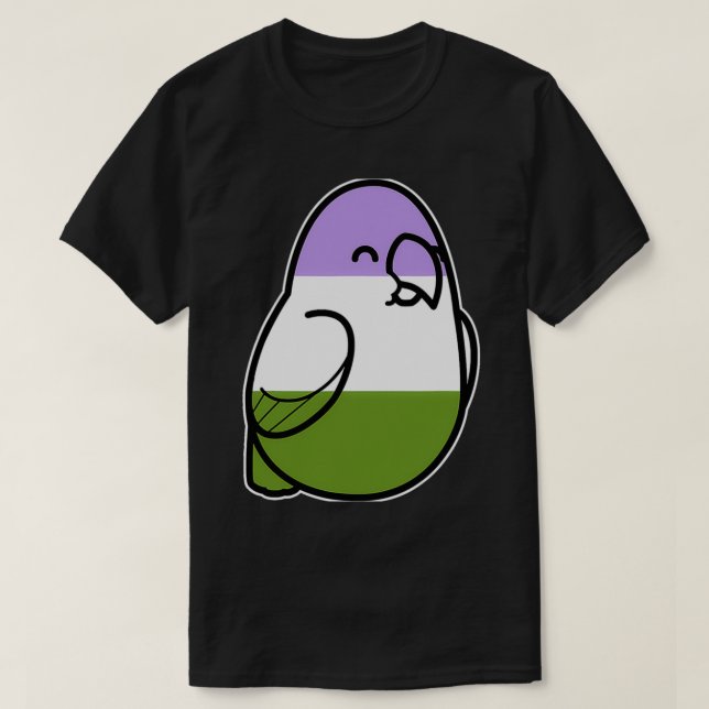 Too Many Birds Genderqueer Pride T-Shirt (Design Front)