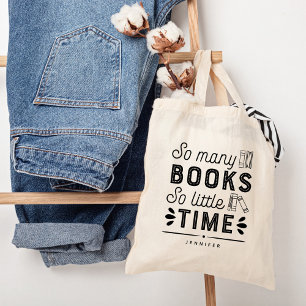 Too Many Books Editable Colour Personalised Tote Bag