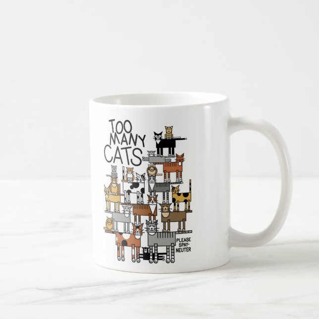 Too Many Cats Coffee Mug (Right)