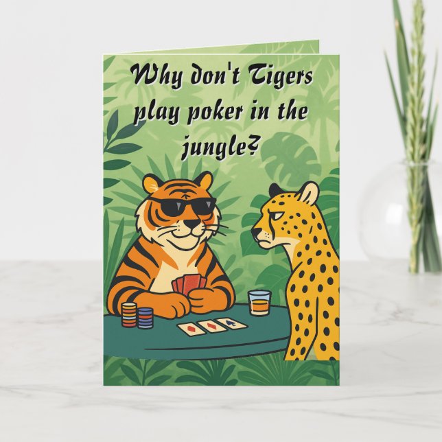  “Too Many Cheetahs” Greeting  Thank You Card (Front)