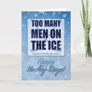 Too Many Men Funny Hockey Christmas Card