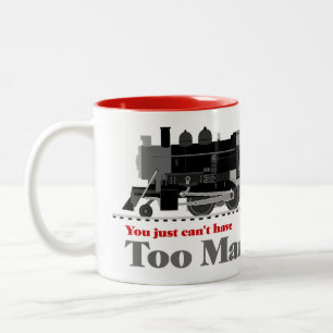 Too Many Trains Locomotive 2 Colour Two-Tone Coffee Mug