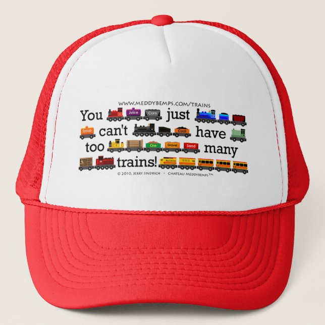 Too Many Trains Trucker Hat (Front)