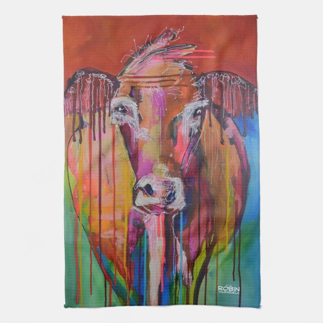 "Too Moo for Yoo" Kitchen Towel (Vertical)