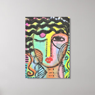 Too Much Abstract Portrait on OSB Canvas Print