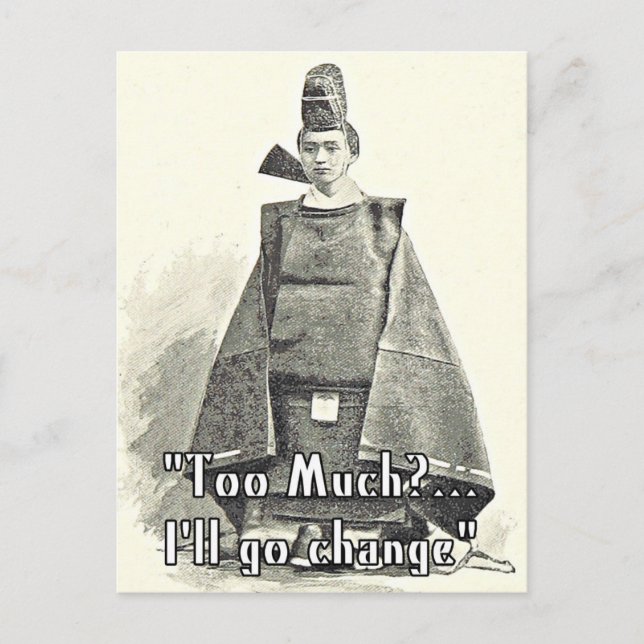Too Much I'll Change. Funny Fashion Greetings Card (Front)