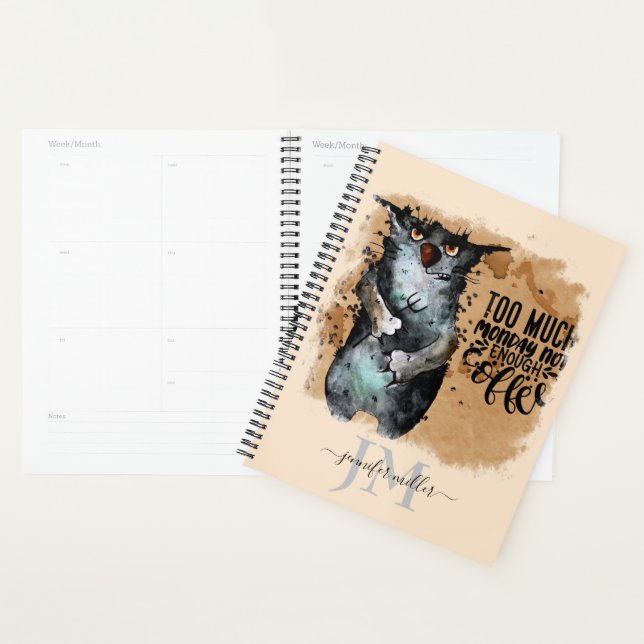 Too much monday   personalised planner (Display)