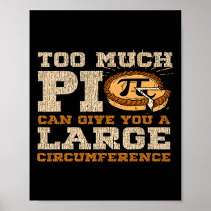 Too Much Pi Day Math Lovers 3.14 Nerdy Symbols 1 Poster