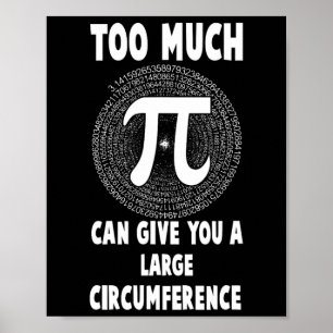 Too Much Pi Science Math Pi Day Maths Teacher Grap Poster