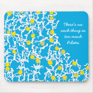 Too much Pilates mousemat, blue Mouse Mat