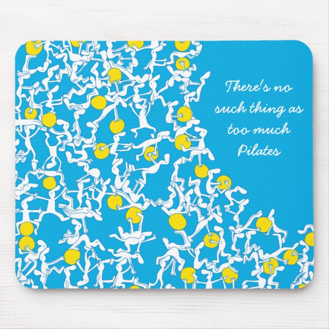 Too much Pilates mousemat, blue Mouse Mat (Front)