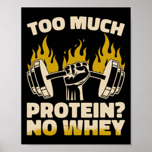 Too Much Protein No Whey Fitness Gym Bodybuilding  Poster