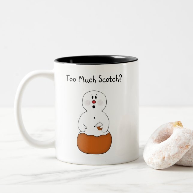 Too Much Scotch Snowman Mug (With Donut)