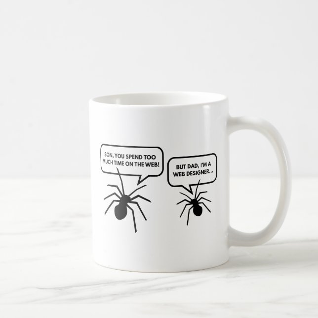 Too Much Time On The Web Coffee Mug (Right)