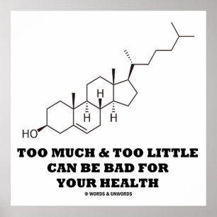 Too Much Too Little Bad For Health Cholesterol Poster