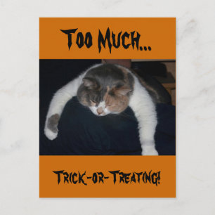 Too Much Trick-or-Treating! Postcard