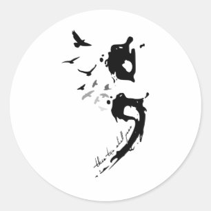 Too Shall P Mental Health Problems Semicolon  Classic Round Sticker