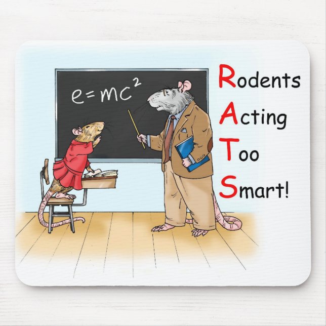 "Too Smart" Rat Mousepad (Front)