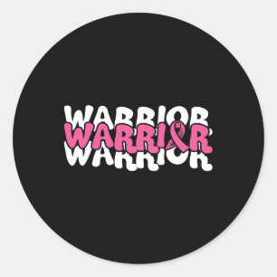 Too Strong To Quit Breast Cancer Awareness Warrior Classic Round Sticker
