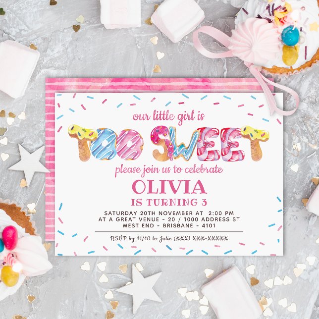Too Sweet Candy Land Birthday Party Invitation (Creator Uploaded)