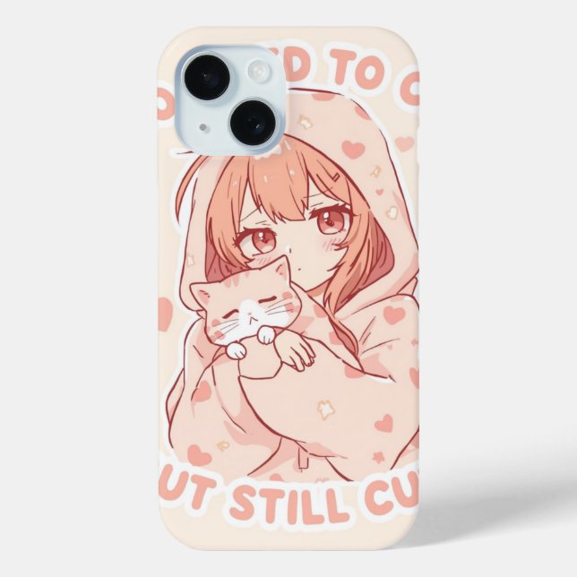 Too tired to care but still cute  Case-Mate iPhone case (Back)