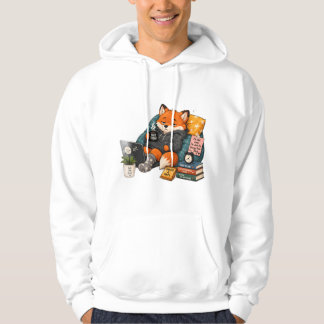 Too Tired to Care Fox – Cosy Sleepy Fox Low Energy Hoodie