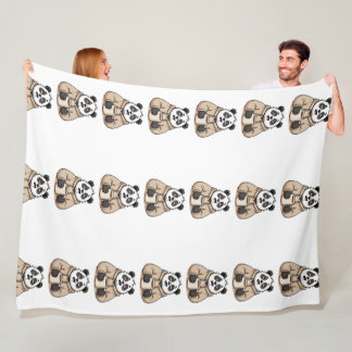 Too Tired to Function Panda Coffee Cartoon Fleece Blanket