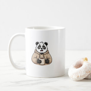Too Tired to Function Panda Coffee Cartoon Mug