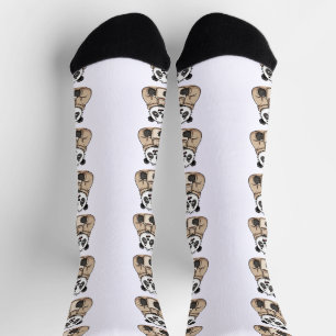 Too Tired to Function Panda Coffee Cartoon Socks