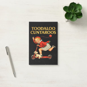 Toodaloo Cuntaroos Funny Sarcastic Retro Humour Post-it Notes