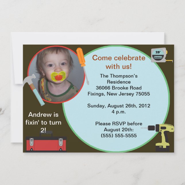 Tool Birthday Invitation (Front)