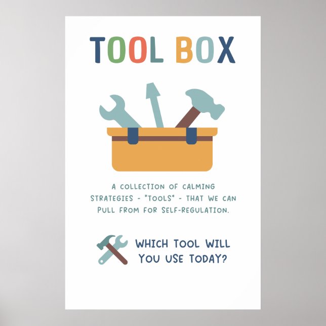 Tool Box Calm Techniques Classroom Poster (Front)