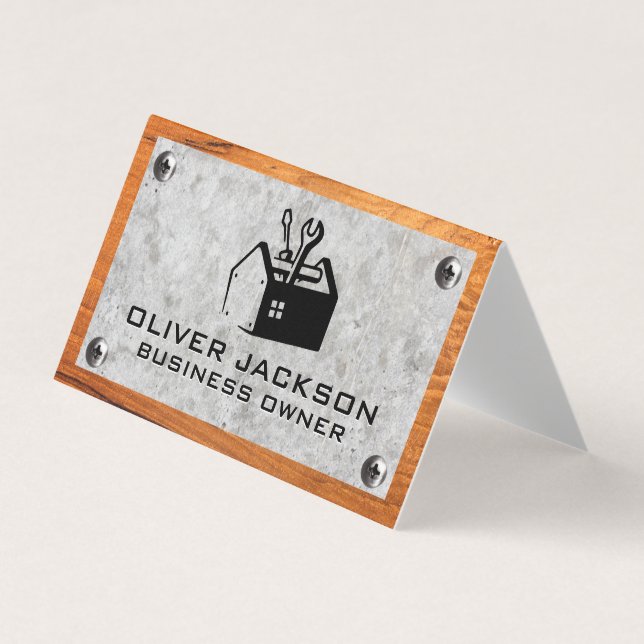 Tool Box | Concrete Wood and Metal Screws Business Card (Front)