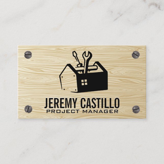 Tool Box Home Repair | Wood and Metal Screws Business Card (Front)