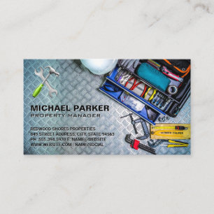 Tool Box   Steel Metallic Table Business Card