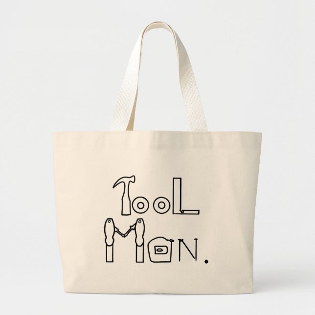 Tool Man Outline Drawing Tote Bags (Front)