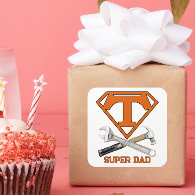 Tool Man Superhero  Square Sticker (Party)