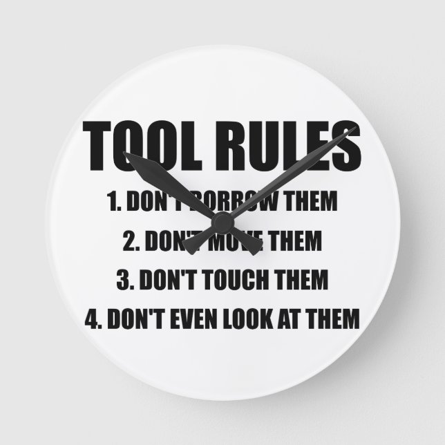 Tool Rules Round Clock (Front)