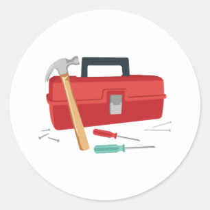 Toolbox And Tools Classic Round Sticker