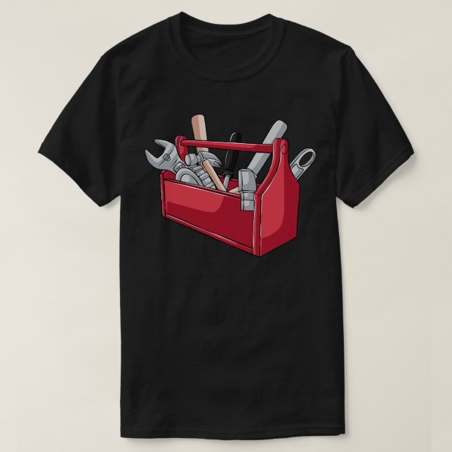 Toolbox Construction Electrician penter Builder T-Shirt (Design Front)