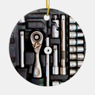 Toolbox Handyman Tools Ceramic Tree Decoration