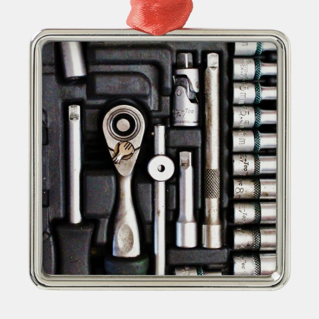 Toolbox Handyman Tools Metal Tree Decoration (Front)
