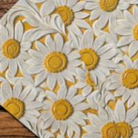Tooled Engraved Leather Look Sunflowers