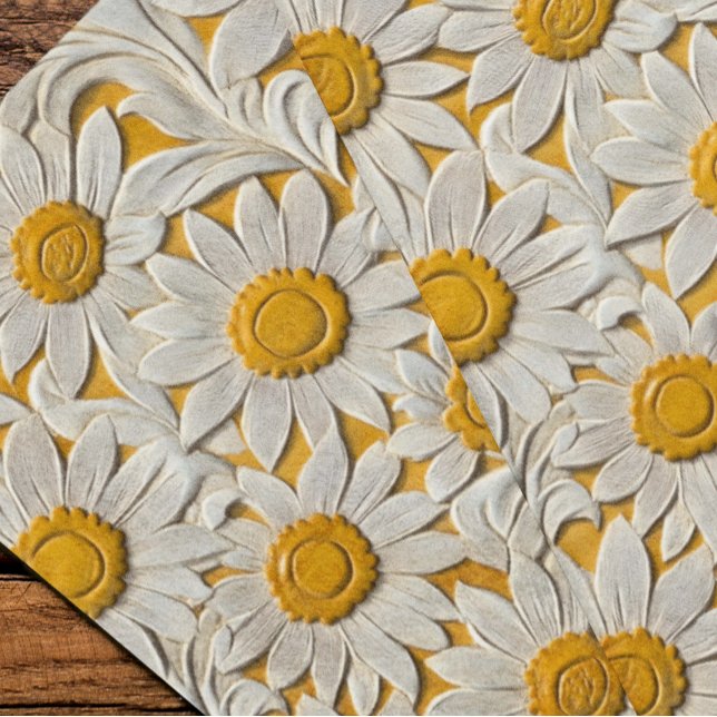 Tooled Engraved Leather Look Sunflowers  Tissue Paper (Creator Uploaded)