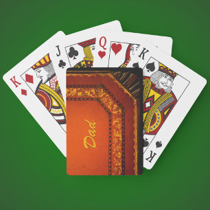 Tooled Leather-Back Playing Cards