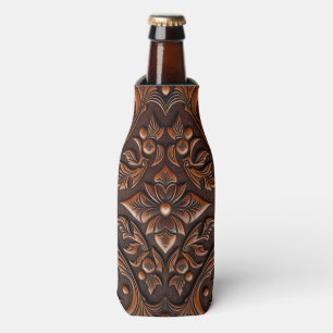 Tooled Leather Bottle Cooler