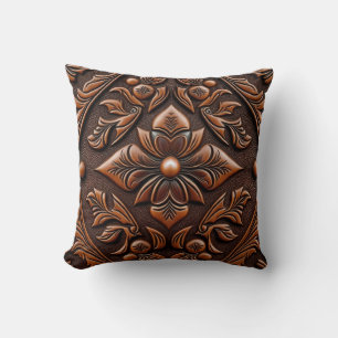 Tooled Leather Cushion