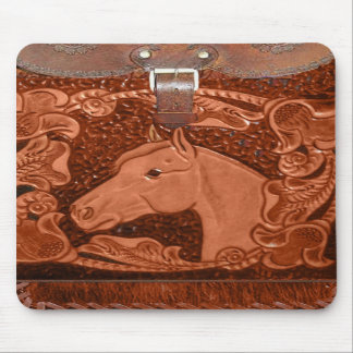 Tooled Leather "Horse" Western Mousepad
