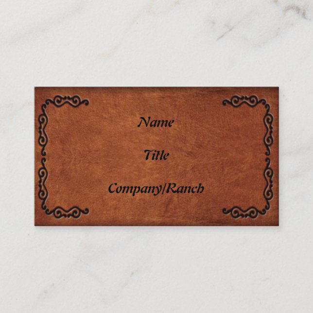 Tooled Leather Look Business Card 2 (Front)