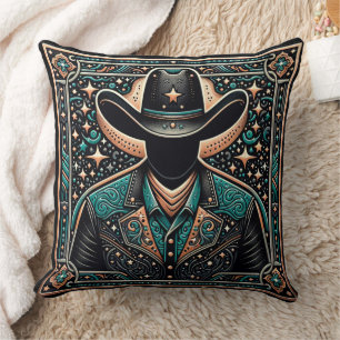  Tooled Leather Print Cowboy Cushion